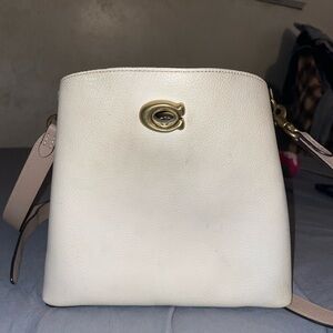 Coach White Crossbody Bag with Gold Accents